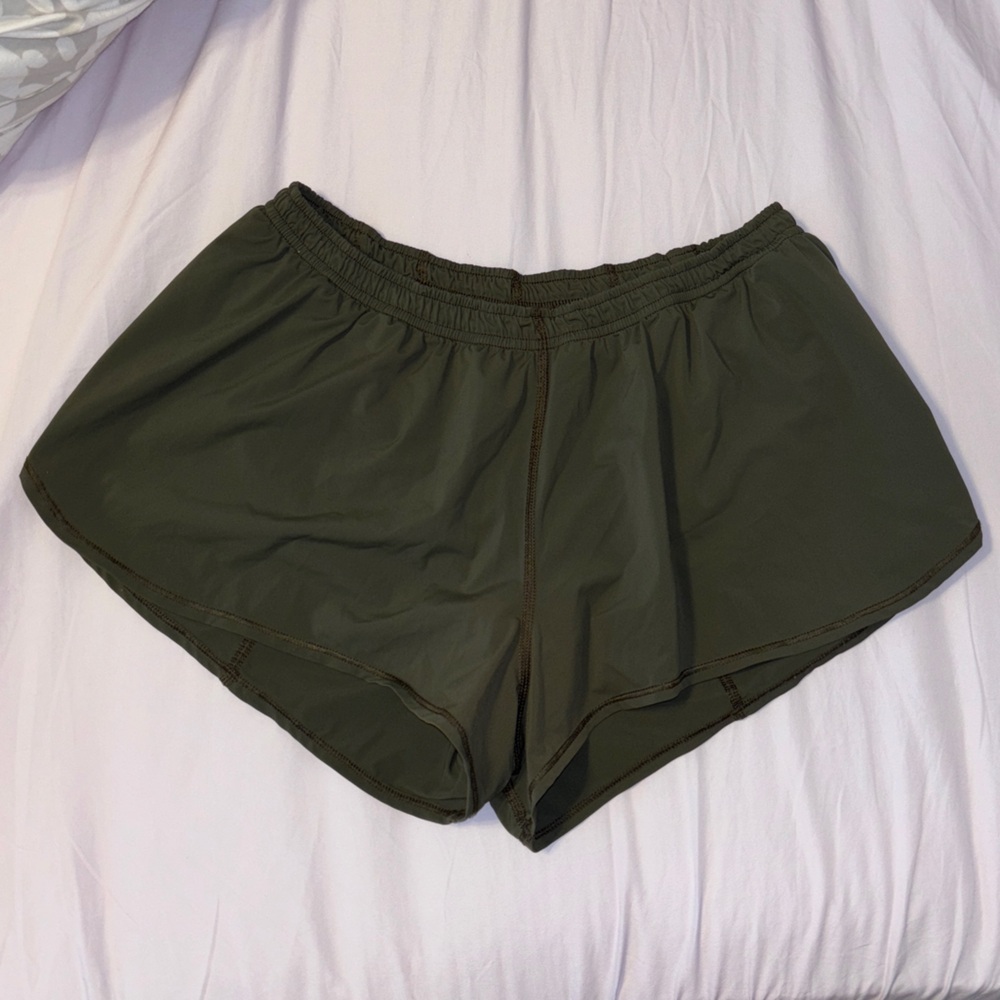 Olive green Jolyn Doyle run shorts
